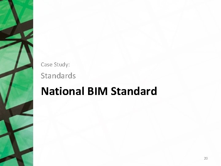 Case Study: Standards National BIM Standard 20 