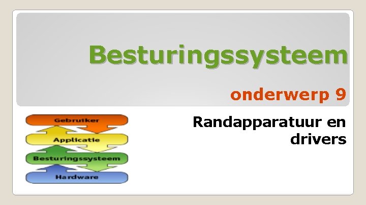 Besturingssysteem onderwerp 9 Randapparatuur en drivers 