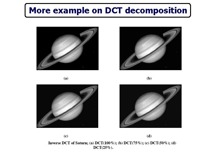 More example on DCT decomposition 