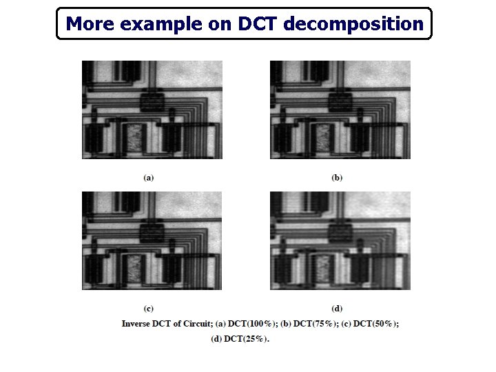 More example on DCT decomposition 