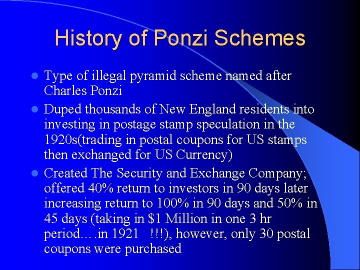 History of Ponzi Schemes Type of illegal pyramid scheme named after Charles Ponzi l