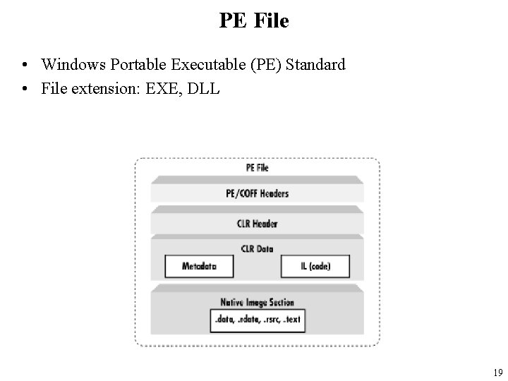 PE File • Windows Portable Executable (PE) Standard • File extension: EXE, DLL 19