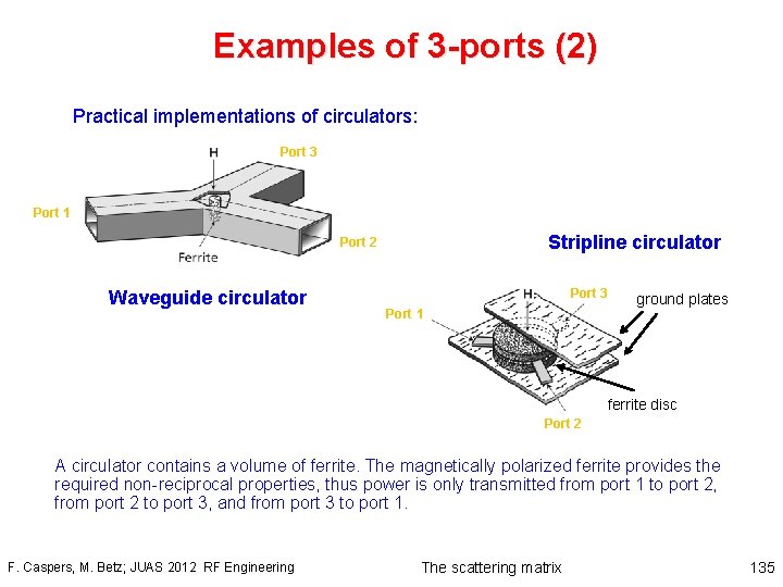 Examples of 3 -ports (2) Practical implementations of circulators: Port 3 Port 1 Stripline