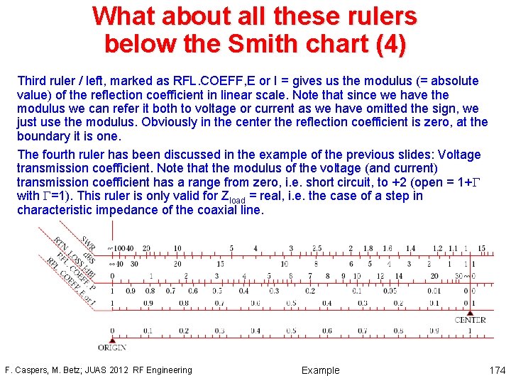 What about all these rulers below the Smith chart (4) Third ruler / left,