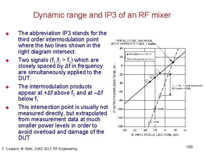 Dynamic range and IP 3 of an RF mixer u u The abbreviation IP