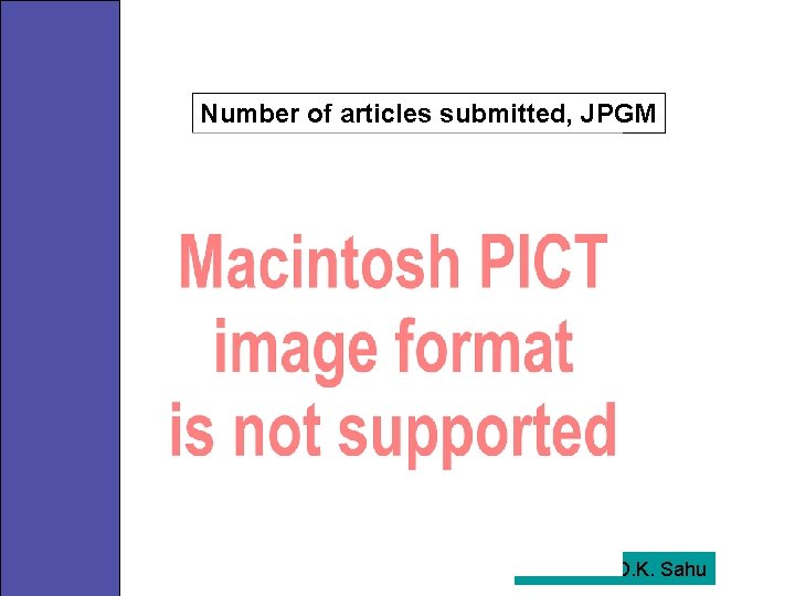 Number of articles submitted, JPGM Data from D. K. Sahu 