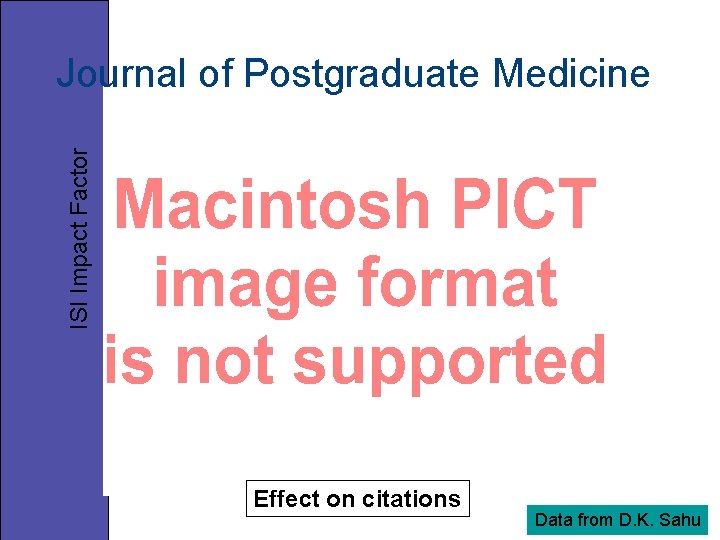 ISI Impact Factor Journal of Postgraduate Medicine Effect on citations Data from D. K.