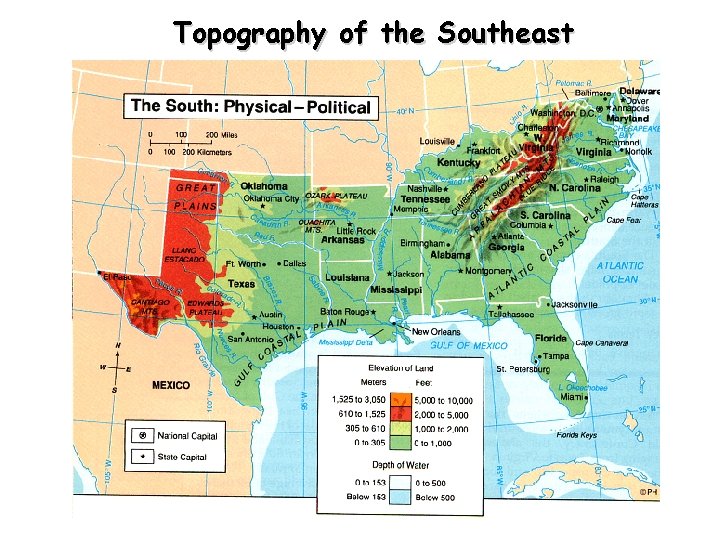 Topography of the Southeast 