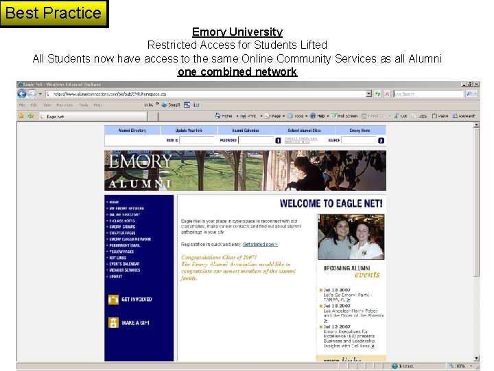 Best Practice Emory University Restricted Access for Students Lifted All Students now have access