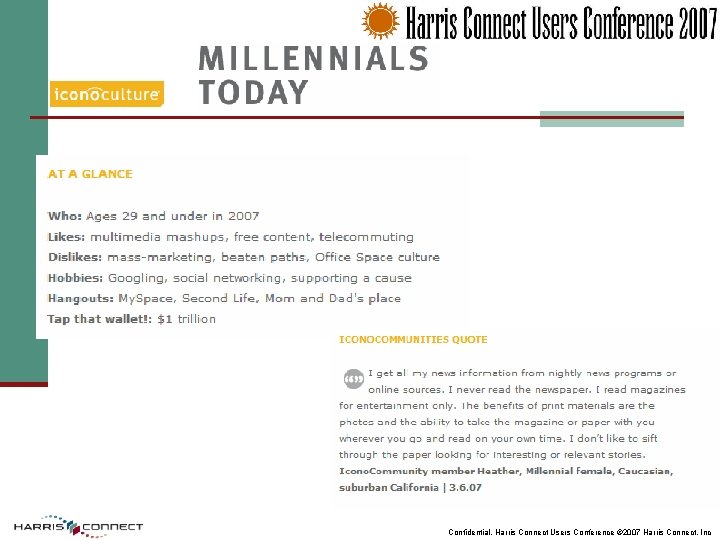 Confidential. Harris Connect Users Conference © 2007 Harris Connect, Inc 