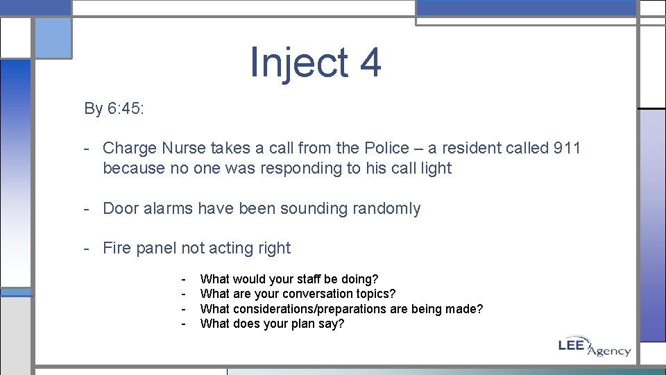 Inject 4 By 6: 45: - Charge Nurse takes a call from the Police