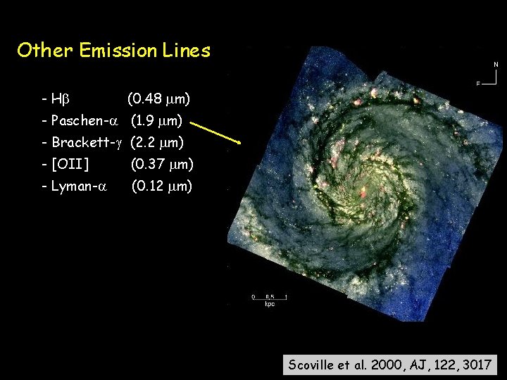 Other Emission Lines - H (0. 48 m) - Paschen- (1. 9 m) -