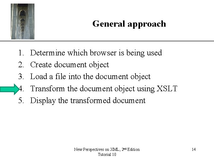 General approach 1. 2. 3. 4. 5. XP Determine which browser is being used