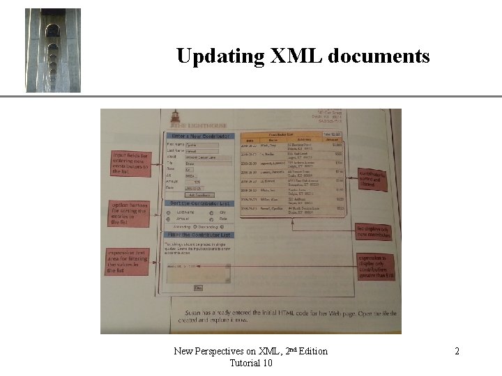 Updating XML documents New Perspectives on XML, 2 nd Edition Tutorial 10 XP 2
