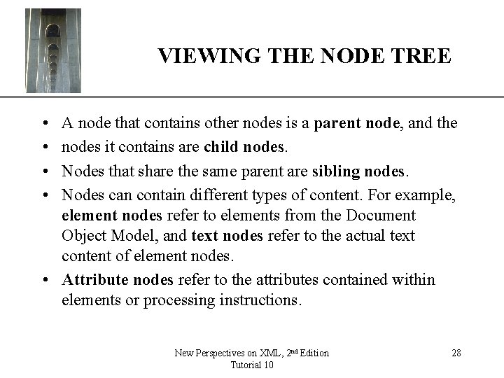 VIEWING THE NODE TREE XP • • A node that contains other nodes is