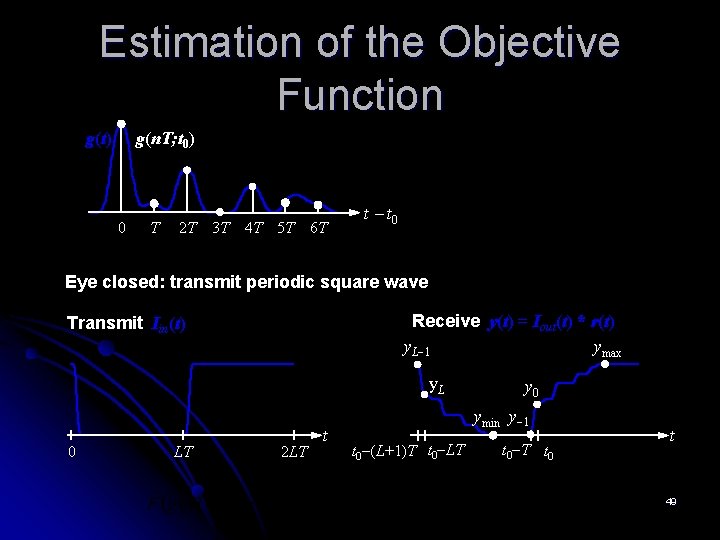 Estimation of the Objective Function g(t) g(n. T; t 0) 0 T 2 T