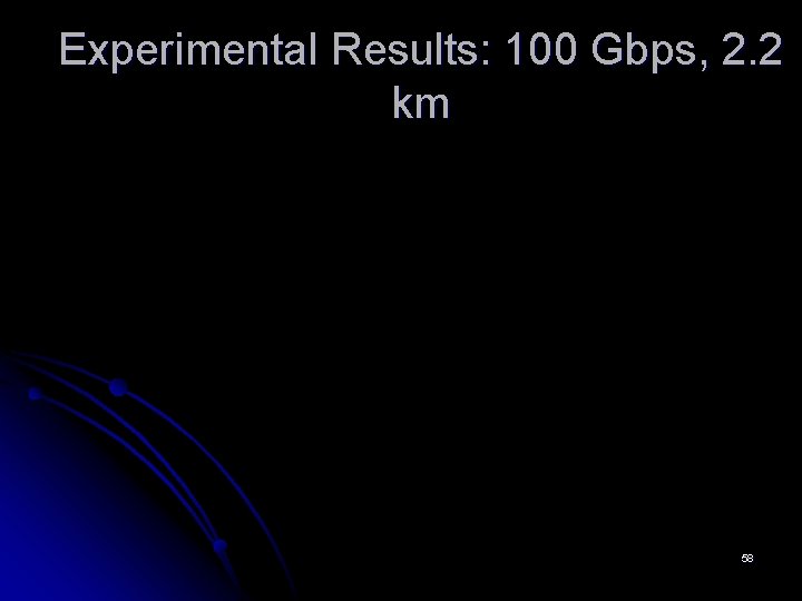 Experimental Results: 100 Gbps, 2. 2 km 58 