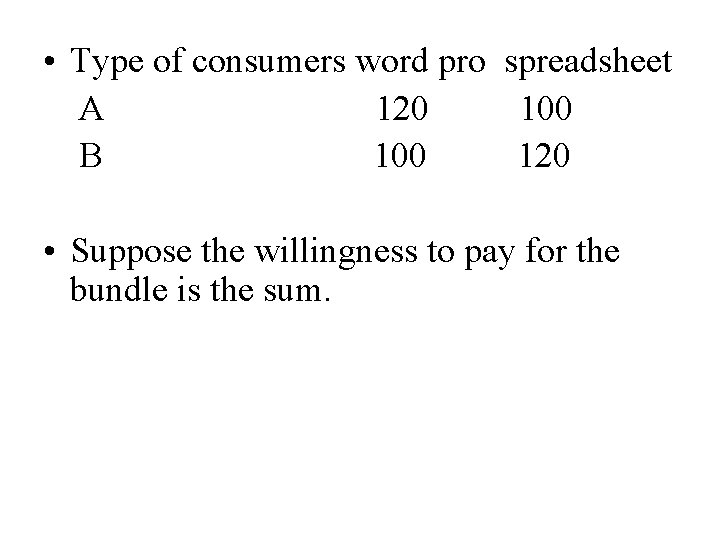  • Type of consumers word pro spreadsheet A 120 100 B 100 120