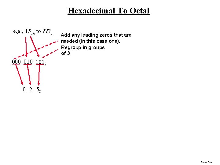 Hexadecimal To Octal e. g. , 1516 to ? ? ? 8 Add any