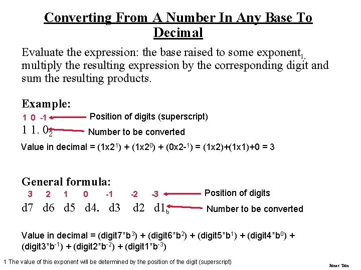 Converting From A Number In Any Base To Decimal Evaluate the expression: the base