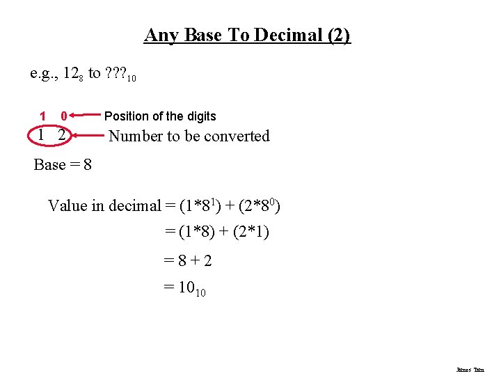 Any Base To Decimal (2) e. g. , 128 to ? ? ? 10