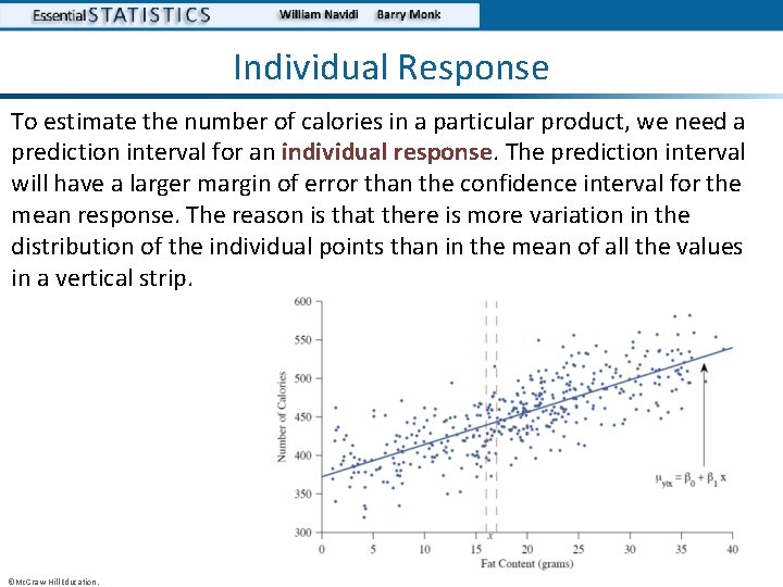 Individual Response To estimate the number of calories in a particular product, we need