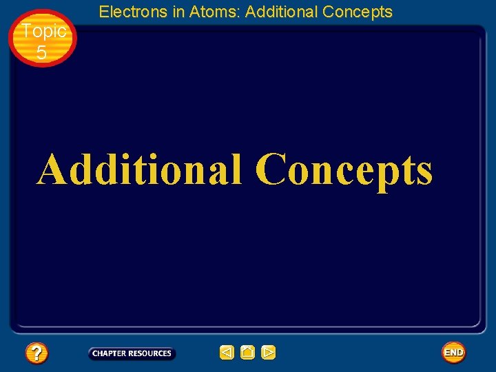 Topic 5 Electrons in Atoms: Additional Concepts Topic 5 Electrons in Atoms: Additional Concepts