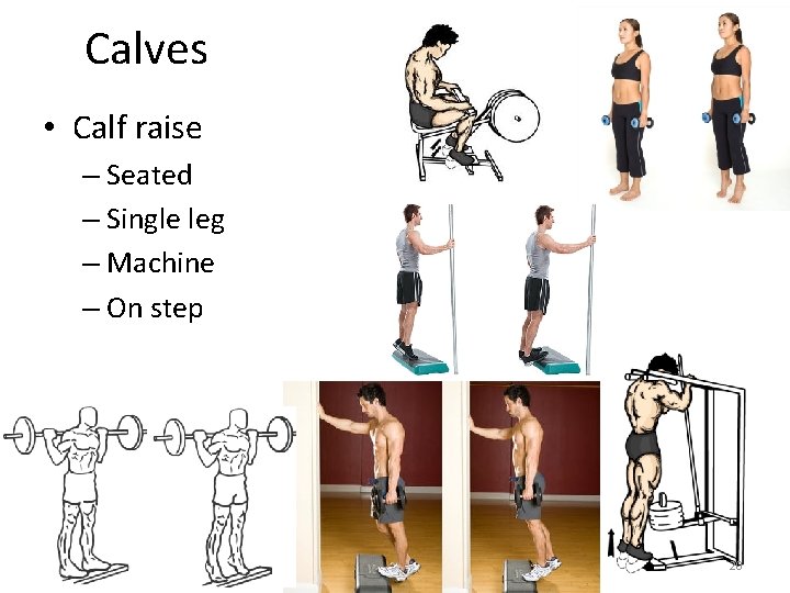 Calves • Calf raise – Seated – Single leg – Machine – On step