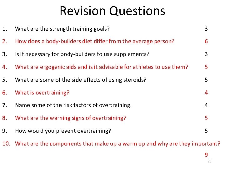 Revision Questions 1. What are the strength training goals? 3 2. How does a