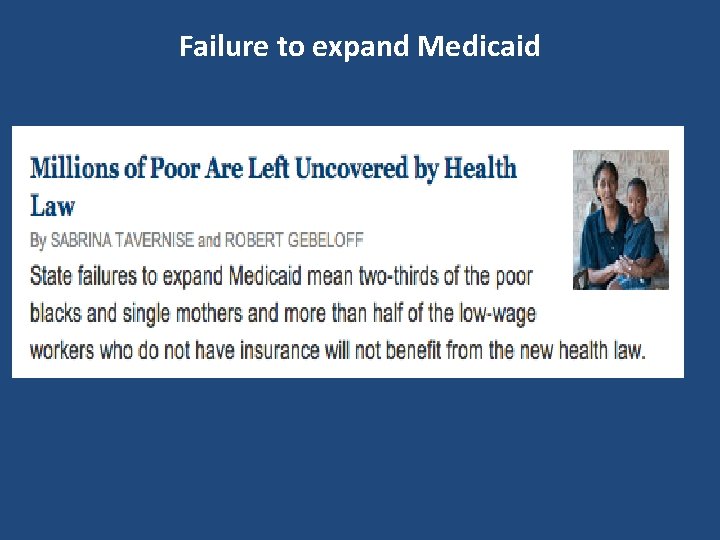 Failure to expand Medicaid 