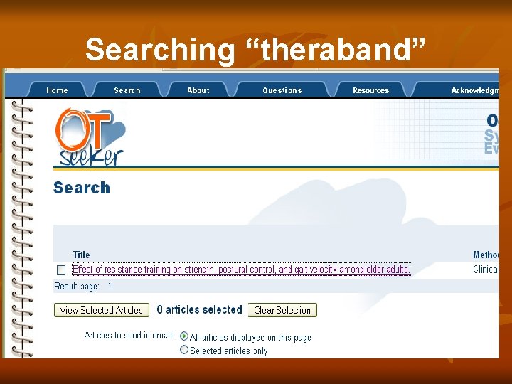 Searching “theraband” 