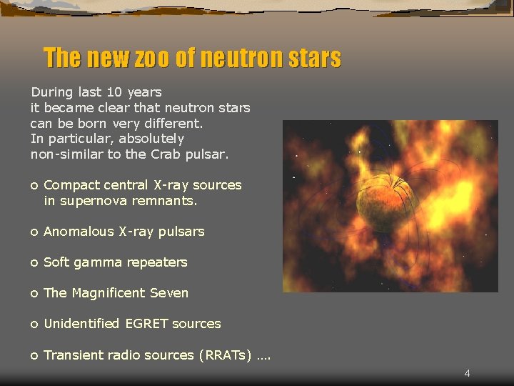 The new zoo of neutron stars During last 10 years it became clear that