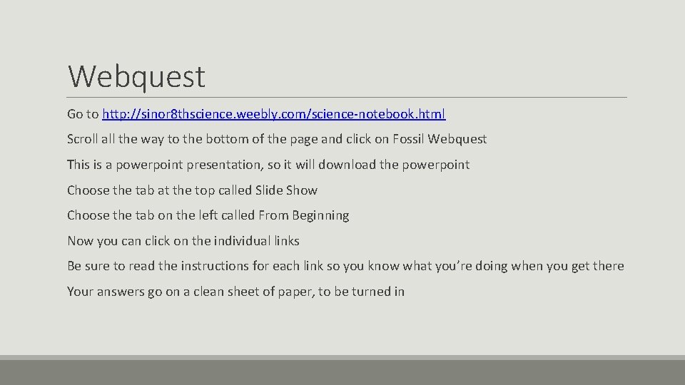 Fossils quest 10 31 16 SUCCESS CRITERIA I