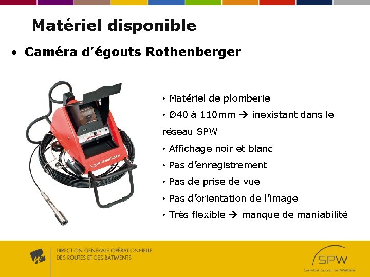 Matériel disponible • Caméra d’égouts Rothenberger • Matériel de plomberie • Ø 40 à