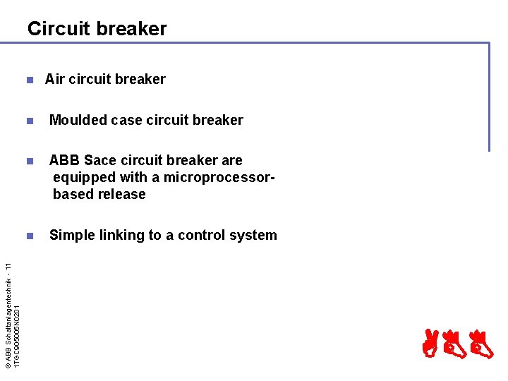 Circuit breaker © ABB Schaltanlagentechnik - 11 1 TGC 905005 N 0201 n Air