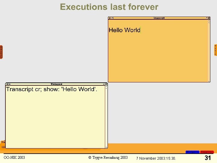 OO-NIK 2003 © Trygve Reenskaug 2003 7 November 2003: 15: 30. 31 