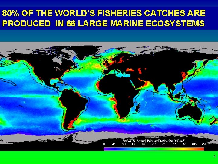 80% OF THE WORLD’S FISHERIES CATCHES ARE PRODUCED IN 66 LARGE MARINE ECOSYSTEMS 4