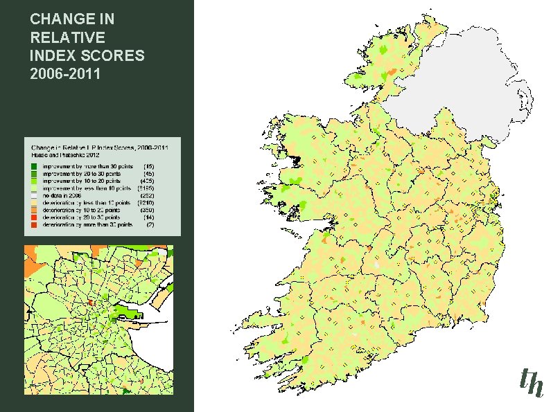 CHANGE IN RELATIVE INDEX SCORES 2006 -2011 
