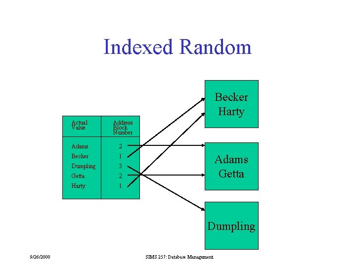 Indexed Random Becker Harty Actual Value Address Block Number Adams 2 Becker 1 Dumpling