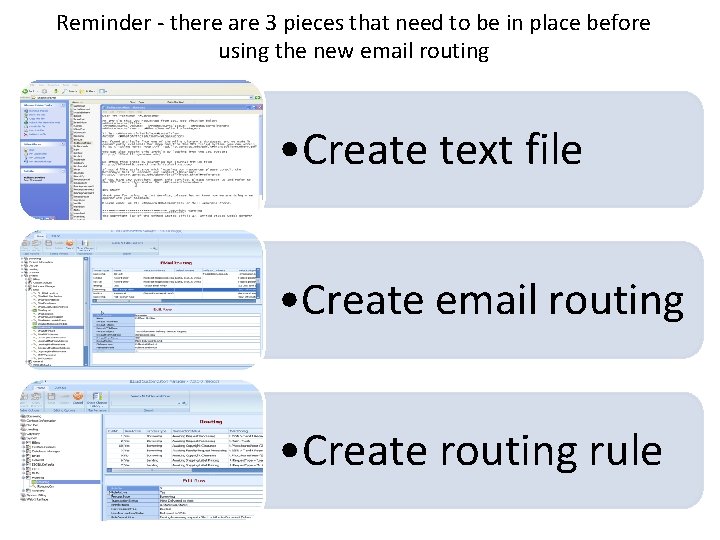 Reminder - there are 3 pieces that need to be in place before using