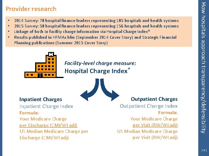  • • 2014 Survey: 78 hospital finance leaders representing 185 hospitals and health