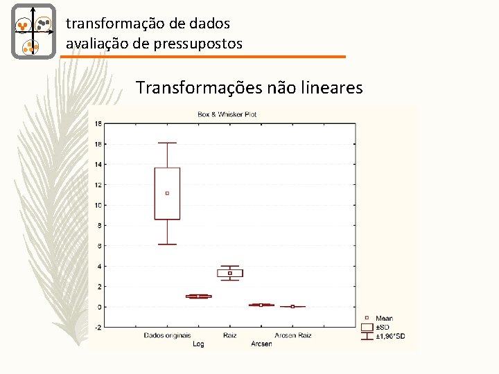 transformação de dados avaliação de pressupostos Transformações não lineares 