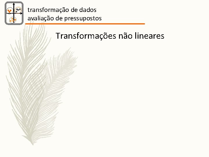 transformação de dados avaliação de pressupostos Transformações não lineares 