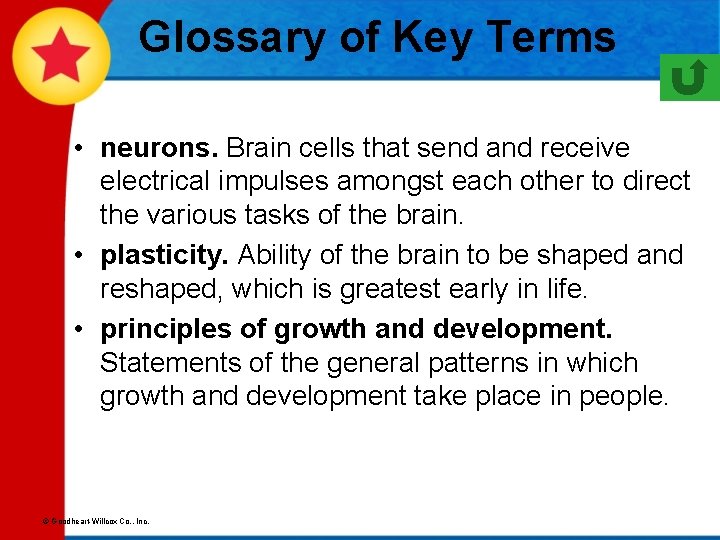 Glossary of Key Terms • neurons. Brain cells that send and receive electrical impulses