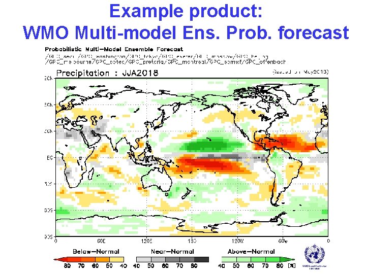 Example product: WMO Multi-model Ens. Prob. forecast 9 