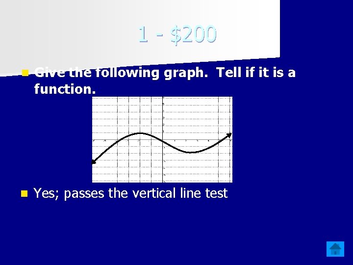 1 - $200 n Give the following graph. Tell if it is a function.