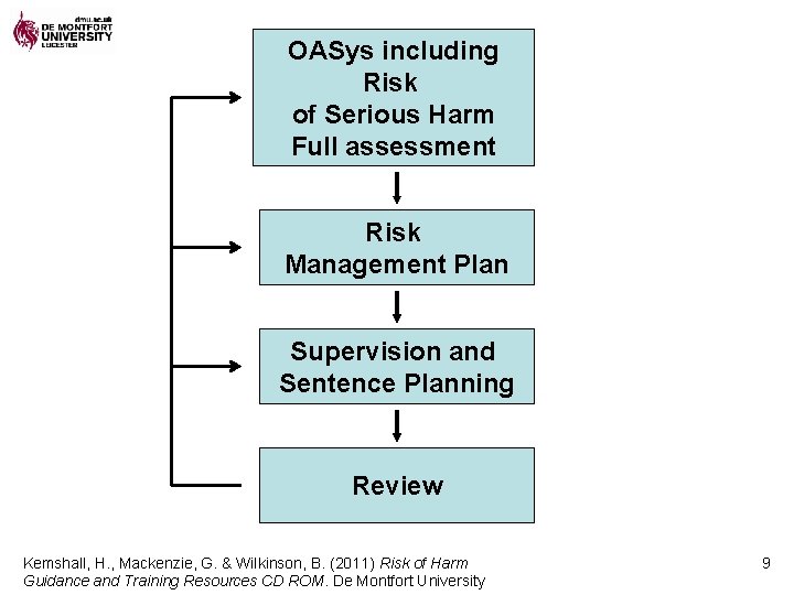 OASys including Risk of Serious Harm Full assessment Risk Management Plan Supervision and Sentence
