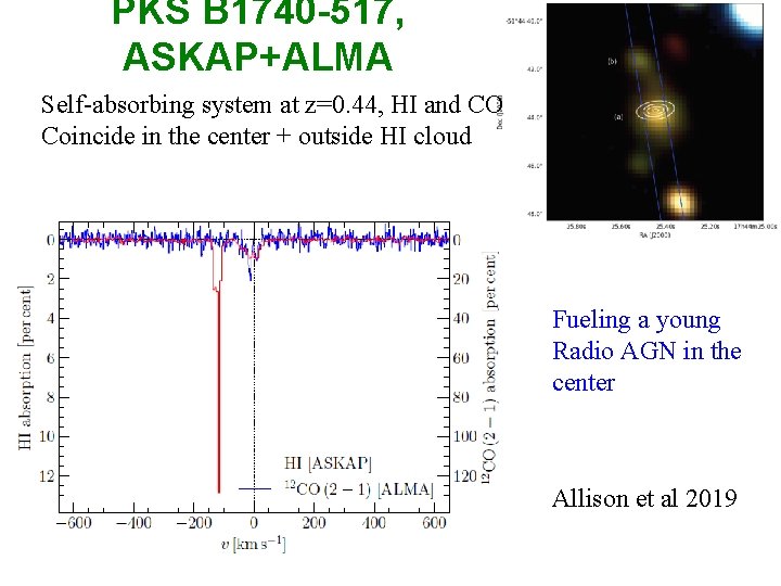 PKS B 1740 -517, ASKAP+ALMA Self-absorbing system at z=0. 44, HI and CO Coincide