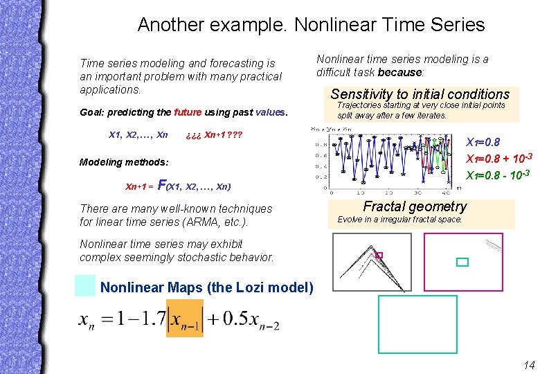 Another example. Nonlinear Time Series Time series modeling and forecasting is an important problem