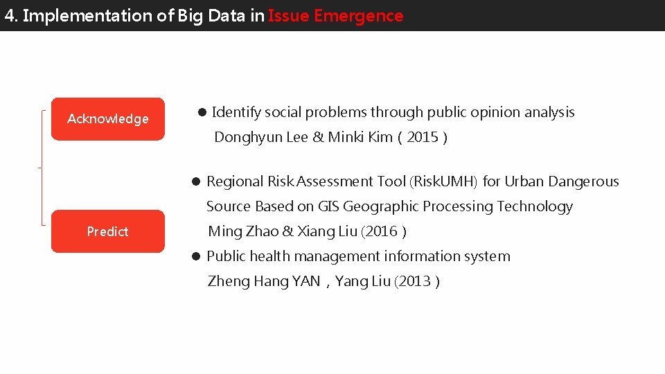 4. Implementation of Big Data in Issue Emergence Acknowledge l Identify social problems through